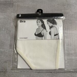 American Apparel White Interlock Bra Bralette Size 2 #7319 NEW